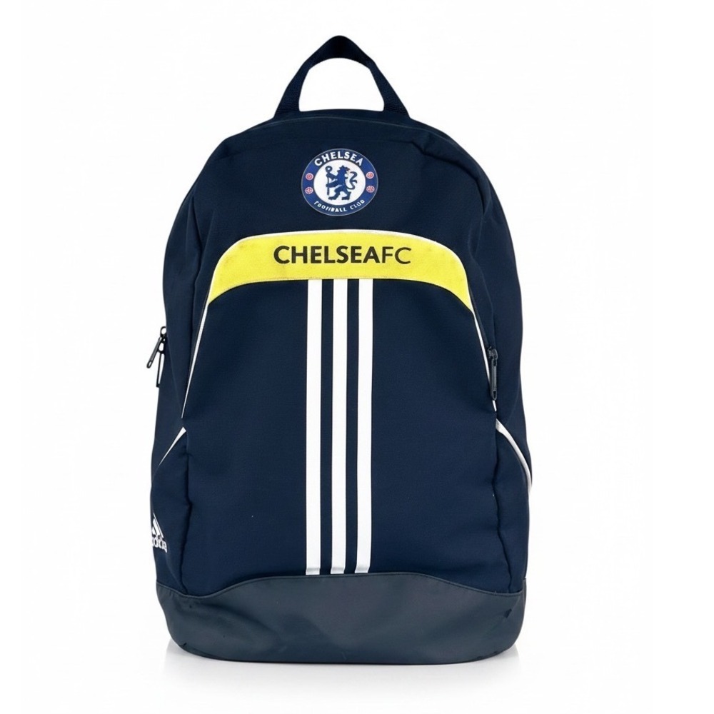 Adidas Chelsea Soccer Backpack Navy Blue Yellow White Bag Adjustable Straps *See